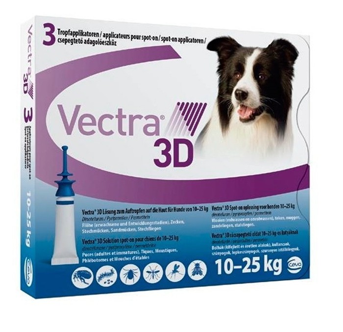 Vectra 3D Pipetas para perros 10-25kg Ceva