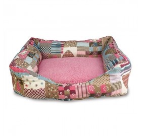 Cama para Perros y Gatos Corazones y Rayas